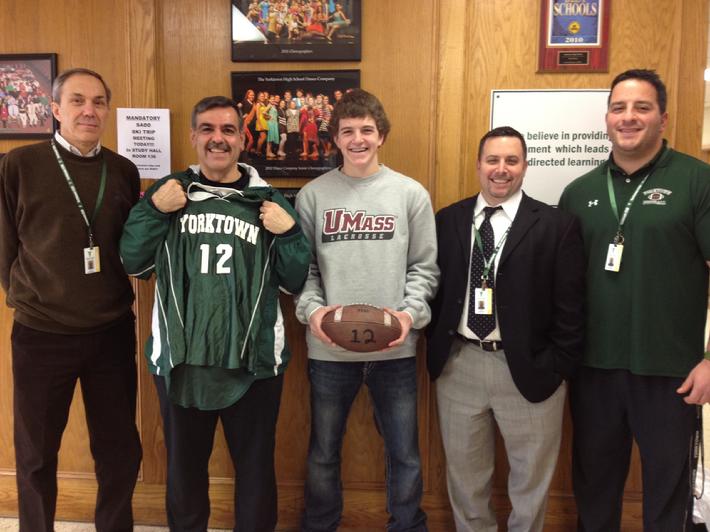 Fio Nardone, Chris Sarro, Nicholas Mariano, YHS QB, Joe DeGennaro, Mike Rescigno Varsity Football Coach